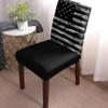 4Pcs Dining Chair Covers Protector Stretch Removable Washable Seat Cushion Slipcover,Camouflage American Flag Seat Cover Spandex for Dining Room Restaurant Hotel,Black and White view 2