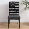 4Pcs Dining Chair Covers Protector Stretch Removable Washable Seat Cushion Slipcover,Camouflage American Flag Seat Cover Spandex for Dining Room Restaurant Hotel,Black and White view 4