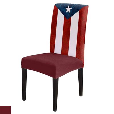 6Pcs Dining Chair Covers Protector Stretch Removable Washable Seat Cushion Slipcover,Puerto Rico National Flag Patriot Seat Cover Spandex for Dining Room Restaurant Hotel,Palm Leaves