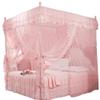 Shanbor Bed Curtain, Durable Post Bed Curtain Luxury Princess Bedroom Mosquito Netting Bed Canopy, Four Corner Mosquito Net for(Pink, 120 * 200 * 200) view 1
