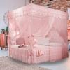 Shanbor Bed Curtain, Durable Post Bed Curtain Luxury Princess Bedroom Mosquito Netting Bed Canopy, Four Corner Mosquito Net for(Pink, 120 * 200 * 200) view 2