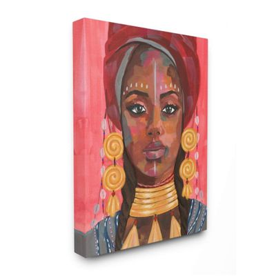 Stupell Industries African Female Portrait with Golden Jewelry