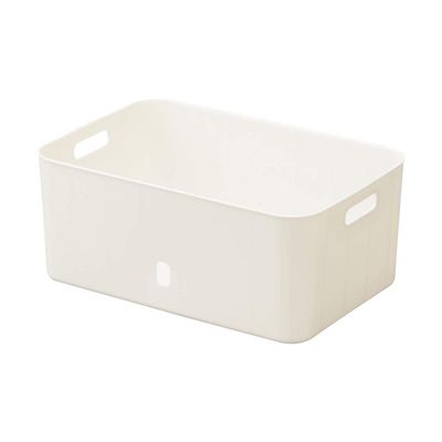SANKA NIBS-WMWH Soft Storage Box, Soft InBox, Size: WM, White, (W x D x H): 15.0 x 10.2 x 6.3 inches (38 x 26 x 16 cm), Perfect Fit for Color Box, Polyethylene, With Handle, Storage Case, Stylish, Drawer,
