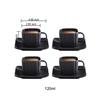 ABHOME Square Tea Cup Porcelain Coffee Cup with Saucer, 4oz Matte Black view 2