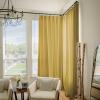 TWOPAGES Yellow Pinch Pleated Curtains 120 Inches Long for Living Room, Heavyweight Linen Textured Cotton Curtains Light Filtering Drapes (Set of 2, 58W x 120L) view 2