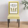 4Pcs Dining Chair Covers Protector Stretch Removable Washable Seat Cushion Slipcover,Yellow Honeycomb Pattern Seat Cover Spandex for Dining Room Restaurant Hotel,Cute Gnomes and Bees view 4