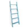 Honest Ladders for Living Room, 5-Tier Blanket Holder, Wall-Leaning Rack, Ladder Shelves, Wooden Quilt Ladder, Farmhouse Decor, Blue view 1
