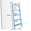 Honest Ladders for Living Room, 5-Tier Blanket Holder, Wall-Leaning Rack, Ladder Shelves, Wooden Quilt Ladder, Farmhouse Decor, Blue view 3