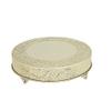 22-Inch Wide Gold Round Embossed Cake Stand Riser Wedding Birthday Party Dessert Display Pedestal Centerpiece Wholesale view 1