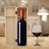 Fdit Wooden Wine Box with Hinged Clasp Single Wine Bottle Wood Storage Case for Birthday Party Housewarming Wedding Anniversary view 2