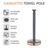 Tower T826133GRY Cavaletto Towel Pole Kitchen Roll Holder with Soft Underliner, Grey and Rose Gold view 2