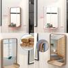 13.77''x21.65'' Modern Home Rectangular Wooden Mirror with Wide Bottom Storage-arc-Shaped Mirror Bathroom Wall Hanging Decoration Large Wooden Frame Mirror (Natural Wood/White) view 4