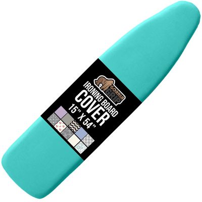 GORILLA GRIP The Original Ironing Board Cover and Pad, Silicone Coating, 400F Scorch Resistant Thick Padding, Heavy Duty Iron Covers Standard Boards, Hook and Loop Fastener Strap, Quatrefoil 15x54