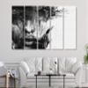 Abstract Black and White Female Face Canvas Art Wall Art Home Decor (5 Piece Mega) view 1