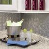 FASDE Traditional Style/Pattern 1 Decorative Vinyl 18in x 24in Backsplash Panel in Argent Silver (5 Pack) view 3