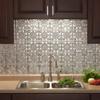 FASDE Traditional Style/Pattern 1 Decorative Vinyl 18in x 24in Backsplash Panel in Brushed Aluminum (5 Pack) view 2