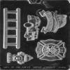 Life of the Party Firefighter Kit - Badge, Fire Truck, Ladder, Helmet, Fire Hydrant Chocolate & Soap Making Mold - J083 view 1