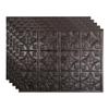 FASDE Traditional Style/Pattern 1 Decorative Vinyl 18in x 24in Backsplash Panel in Smoked Pewter (5 Pack) view 1