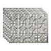FASDE Traditional Style/Pattern 1 Decorative Vinyl 18in x 24in Backsplash Panel in Crosshatch Silver (5 Pack) view 1