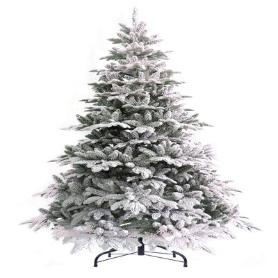 Perfect Holiday 7.5' Snow Flocked Calgary Spruce Christmas Tree |1577 Tips, Dia 51"
