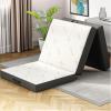 Cozzzi Folding Mattress - Twin Size Trifold Foam Mattress Topper with Removable Cover - Lightweight and Portable Sleeping Mat - Compact and Easy to Storage 75" x 31" x 4 (Grey) view 2