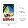 1932 Monaco Grand Prix - Vintage Car Racing Poster - Fine Art Rolled Canvas Print 16in x 20in view 2