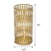 Edeco 19" Tall Modern Metal Umbrella Stand for Entryway, Round Cane and Walking Stick Holder with Drip Tray, Elegant Home & Office Foyer Decor, Gold view 3