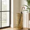 Edeco 19" Tall Modern Metal Umbrella Stand for Entryway, Round Cane and Walking Stick Holder with Drip Tray, Elegant Home & Office Foyer Decor, Gold view 4