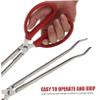 Cabilock 2pcs Eel Crab Tongs Curved Garbage Picker Tools for Outdoor Clean-up Lengths for Trash Mud Fish and Crab Collection view 3