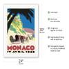 1932 Monaco Grand Prix - Vintage Car Racing Poster - Fine Art Rolled Canvas Print 20in x 26in view 2