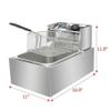 N/C 2500W 6.3QT/6L Stainless Steel Electric Deep Fryer Home Commercial Restaurant view 4