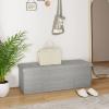 Giantex Storage Ottoman Bench, 43"L Folding Foot Rest Storage Chest with Side Pocket, Divider, Padded Seat Shoe Bench for Living Room Bedroom Hallway Entryway End of Bed (Light Gray) view 2