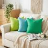 4-Pack 100% Cotton Comfortable Solid Decorative Throw Pillow Case,Thmyo Square Cushion Cover Pillowcase Sublimation Blank Pillow Covers DIY Throw Pillowcase for Sofa(16x16 inch/ 40x40cm,Bright Green) view 2