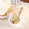 6Pcs Dessert Spoons Set, Vintage Spoons Metal Mini Fruit Coffee Spoons Teaspoon Milk Spoon and Forks Set Dessert Spoons Fruit Spoons Tableware Spoons for Kitchen Dining Cutlery Kitchen(Golden) view 2