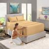 LinenEra 4PC Bed Sheet Set 100% Egyptian Cotton Sheets- 800 Thread Count 4 Pc King Sheets Cotton Camel Gold Bed Sheet with Pillowcases, Hotel Quality Fits Mattress Up to 12'' Deep Pocket. view 2