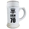 70th Birthday Funny Gifts for Women Men - I Cant Keep Calm Im Turning 70 Year Old - Bday Celebrant Beer Stein Drinking Bar Mug 22oz Ceramic Drinkware Party Happy Birth Day Age Cute Gag Idea view 2