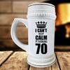 70th Birthday Funny Gifts for Women Men - I Cant Keep Calm Im Turning 70 Year Old - Bday Celebrant Beer Stein Drinking Bar Mug 22oz Ceramic Drinkware Party Happy Birth Day Age Cute Gag Idea view 3