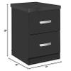 Better Home Products Night Stand 2 Drawers (Black) view 3