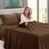 LinenEra 4PC Bed Sheet Set 100% Egyptian Cotton Sheets- 800 Thread Count 4 Pc King Sheets Cotton Chocolate Brown Bed Sheet with Pillowcases, Hotel Quality Fits Mattress Up to 26'' Deep Pocket. view 1