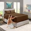 LinenEra 4PC Bed Sheet Set 100% Egyptian Cotton Sheets- 800 Thread Count 4 Pc King Sheets Cotton Chocolate Brown Bed Sheet with Pillowcases, Hotel Quality Fits Mattress Up to 26'' Deep Pocket. view 2