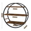 BCOZLUX Floating Shelves, 3 Tier Decorative Geometric Circle Metal and Wood Wall Shelves, Bathroom Shelf Round Wall Decor, Rustic Brown view 3