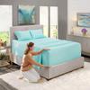 4PC Bed Sheet Set 100% Egyptian Cotton Sheets- 800 Thread Count 4 Pc Full Sheets Cotton Light Baby Blue Bed Sheet with Pillowcases, Hotel Quality Fits Mattress Up to 26'' Deep Pocket. view 2