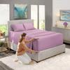 4PC Bed Sheet Set 100% Egyptian Cotton Sheets- 800 Thread Count 4 Pc King Sheets Cotton Lavender Bed Sheet with Pillowcases, Hotel Quality Fits Mattress Up to 26'' Deep Pocket. view 2