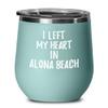 EzGift I Left My Heart In Alona Beach Wine Glass Traveler Gift Missing Home Nostalgic Insulated Tumbler Lid Teal view 1
