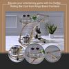 Kings Brand Furniture - Rolling Bar Serving Cart on Lockable Wheels with 2 Glass Shelves and Wine Rack Holders for Home Kitchen Dining and Living Room - Metal Gold view 4
