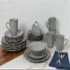 10 Strawberry Street Oxford Gray 24 Piece Dinnerware Set view 4