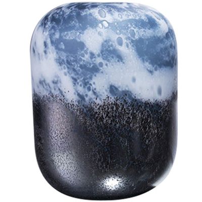 Flower Vase, Floral Vase Table Centerpiece Vases,Entrance Bookshelf Decoration Vase Decoration, New Chinese Style Dining Table Glass Vase, Handmade Hydroponic Flower ( Color : Blue , Size : 27*20cm )