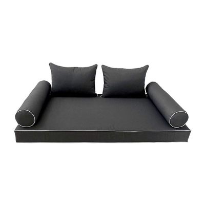 DBM IMPORTS *Cover ONLY*-S4 Outdoor Daybed Mattress Bolster Cushion Contrast Pipe Queen-AD003