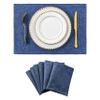 Home Brilliant Set of 6 Placemats Heat Resistant Dining Table Place Mats Kitchen Table Mats, Navy Blue view 1