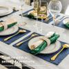 Home Brilliant Set of 6 Placemats Heat Resistant Dining Table Place Mats Kitchen Table Mats, Navy Blue view 3